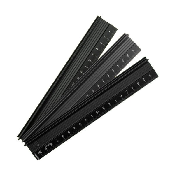 black aluminium ruler 20cm for model making woodwork carpentry perfect for architecture students or professional architect