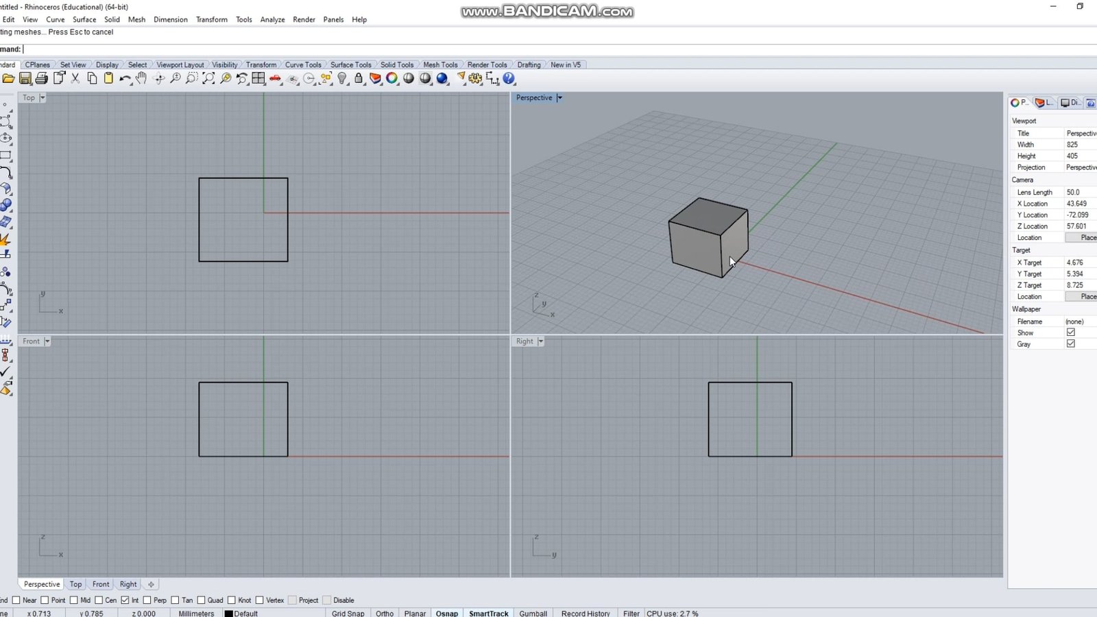 step 1 create a cube